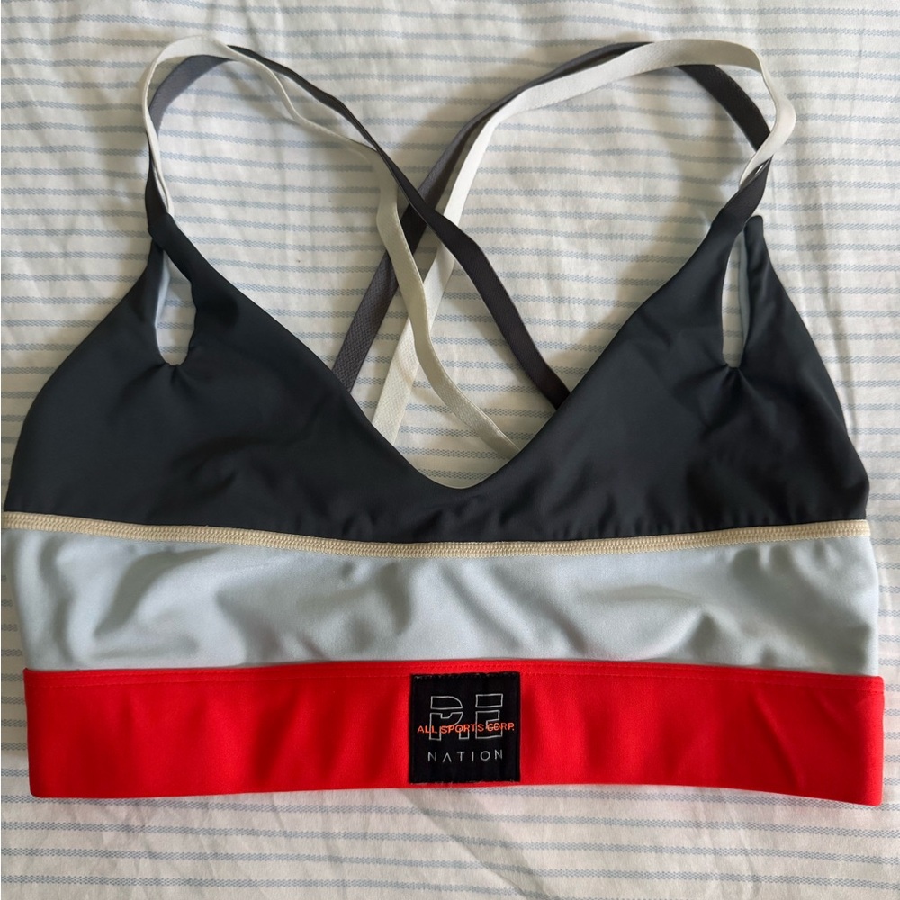 P.E Nation Red and Gray Sports Bra Intimates & Sleepwear